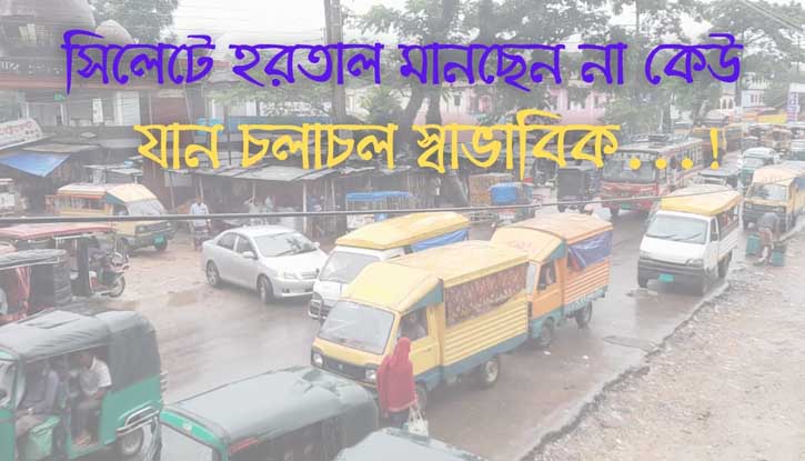সিলেটে হরতাল মানছেন না কেউ, যান চলাচল স্বাভাবিক সিলেটে হরতাল মানছেন না কেউ, যান চলাচল স্বাভাবিক