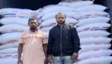 বারহাট্টায় ২০ হাজার কেজি ভারতীয় চিনি জব্দ,আটক-২