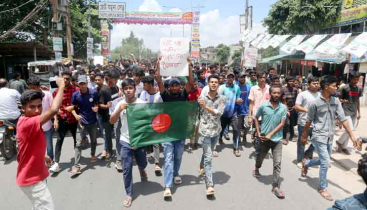 ফুলবাড়ীতে শান্তিপূর্ণভাবে বিক্ষোভ সমাবেশ অনুষ্ঠিত