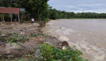 সানন্দবাড়ীতে পাহাড়ি ঢলে নিম্নাঞ্চল প্লাবিত