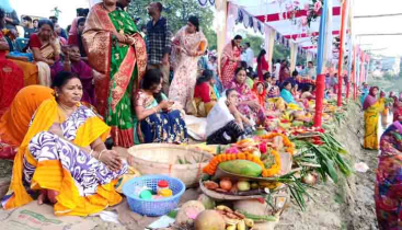 ফুলবাড়ীতে ব্যাপক উৎসাহ উদ্দীপনায় সূর্য্য পূজা অনুষ্ঠিত